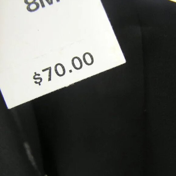 Black Ruffle Neck Blouse Size 8 Semi Sheer Sleeves - Picture 5 of 7